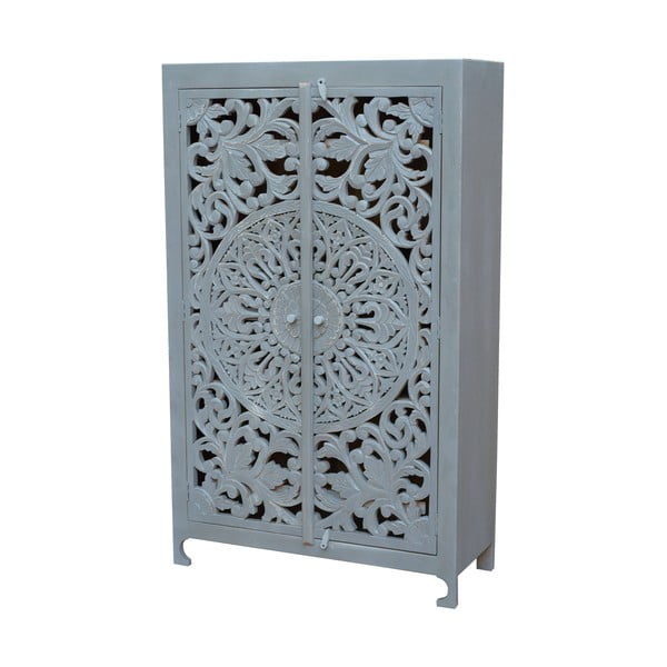 Világosszürke mangófa szekrény 165x40 cm Kalita – Støraa-image-1