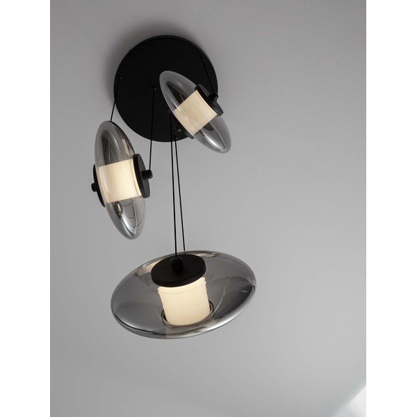 Matt fekete üveg LED dimmelhető függőlámpa ø 35 cm Ballet – Nova Luce-image-2
