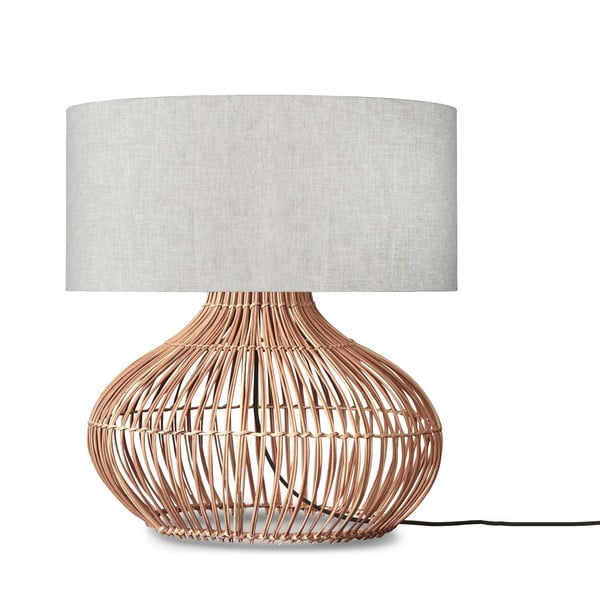 Krémszínű-natúr színű asztali lámpa textil búrával (magasság 60 cm) Kalahari – Good&Mojo
