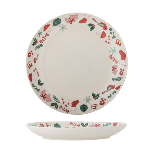 Krémszínű agyagkerámia  szervírozó tányér karácsonyi mintával ø 28 cm Yule – Bloomingville-image-4