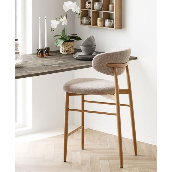 Bézs-natúr színű kárpitozott bárszék (ülésmagasság 65 cm) Levanto – House Nordic-image-1