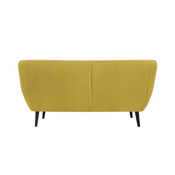 Piemont sárga kétszemélyes kanapé, barna lábakkal - Mazzini Sofas-image-3