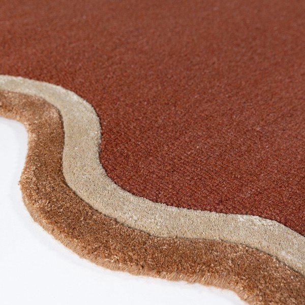 Terrakotta színű kézi szövésű gyapjúkeverék szőnyeg 120x170 cm Rivo Wool – Flair Rugs-image-4