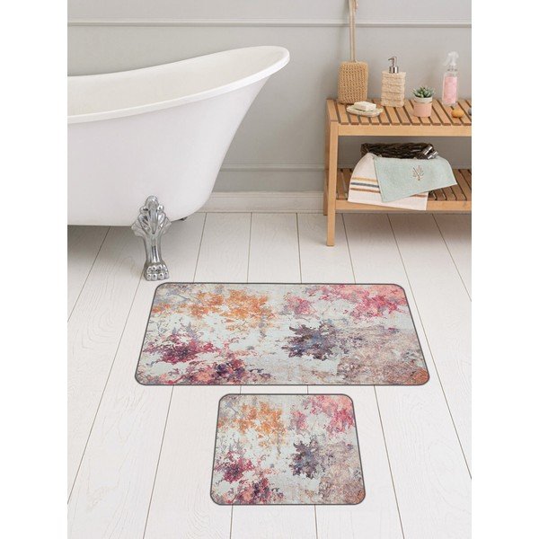 Rózsaszín-lila fürdőszobai kilépő szett 2 db-os 60x100 cm – Mila Home-image-1