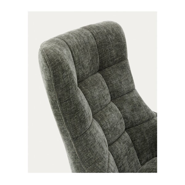 Szürkészöld forgó zsenília fotel Teryl – Kave Home-image-4