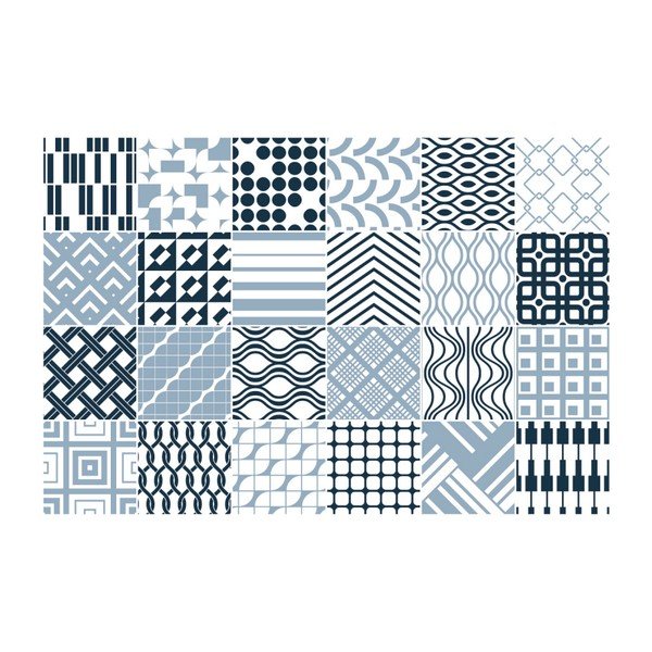 Wall Decal Scandinavian Tiles Kiev 24 db-os falmatrica szett, 10 x 10 cm - Ambiance-image-2