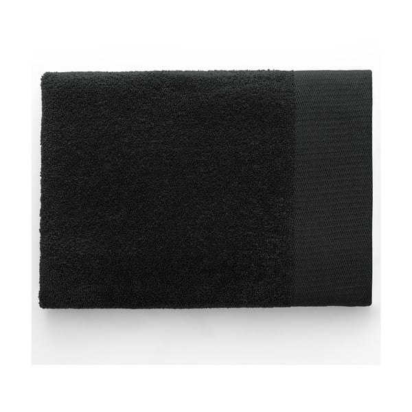 Fekete frottír pamut fürdőlepedő 70x140 cm Amari – Restilo-image-3