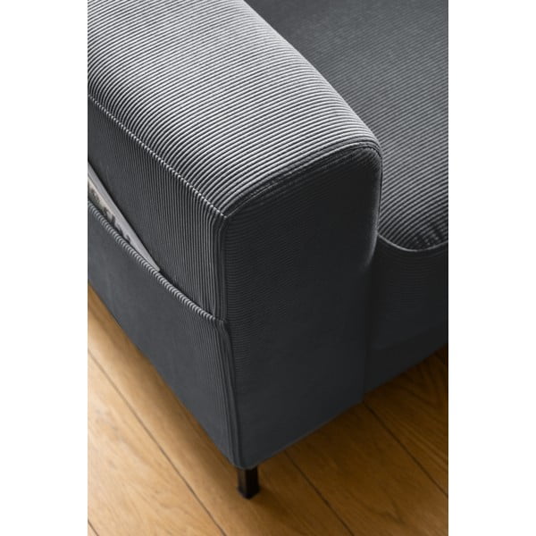 Sötétszürke kordbársony fotel Lofty Lilly – Miuform-image-4