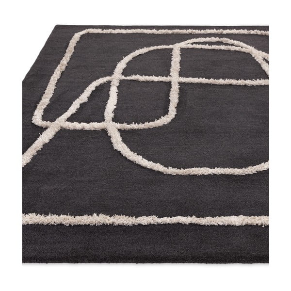 Fekete kézi szövésű gyapjú szőnyeg 160x230 cm Matrix – Asiatic Carpets-image-3