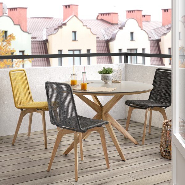 Glow étkezőasztal világosszürke asztallappal, ⌀ 120 cm - Kave Home-image-3