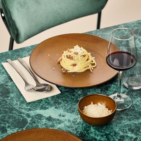 Barna desszertes porcelán tányér ø 21 cm Ovio – BonBistro-image-1