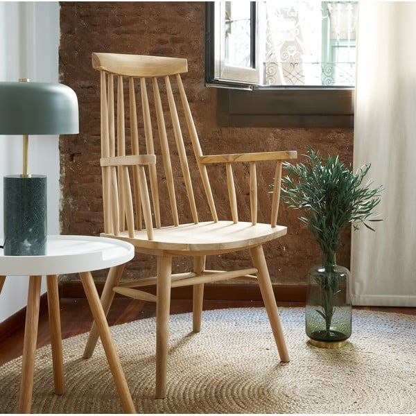 Bruk fehér tárolóasztal fa lábakkal - Kave Home-image-1