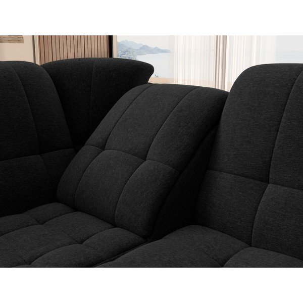 Fekete kinyitható-tárolóhelyes sarokkanapé (bal oldali-L alakú) Sado – ELTAP-image-1