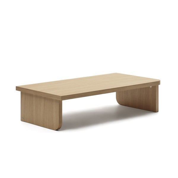 Natúr színű dohányzóasztal tölgyfa dekorral 75x140 cm Oaq – Kave Home