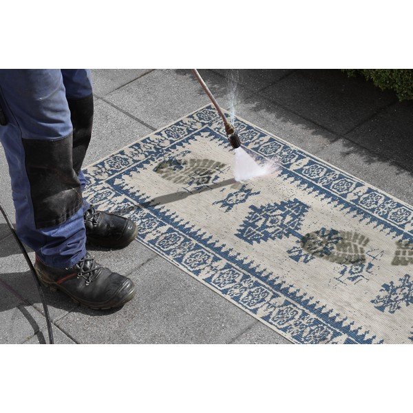 Duque kék-krémszínű kültéri szőnyeg, 80 x 250 cm - NORTHRUGS-image-3