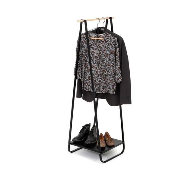 Portant Blanc fekete ruhatartó állvány polccal - Compactor-image-3