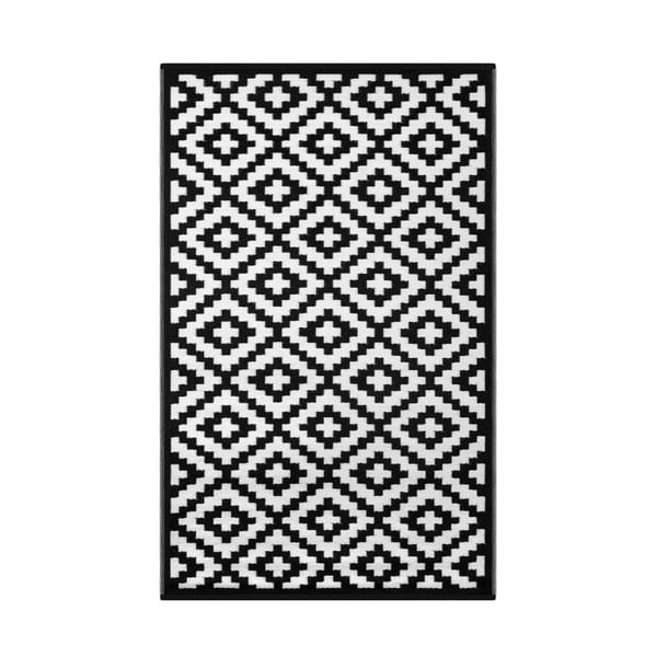 Gahna fekete-fehér, kültérre is alkalmas, kétoldalas szőnyeg, 120 x 180 cm - Green Decore