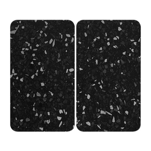 Fekete üveg tűzhely fedőlap szett 2 db-os Universal – Wenko