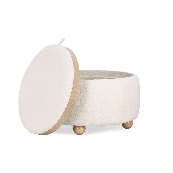 Krémszínű buklé puff Irisha – Bizzotto-image-3