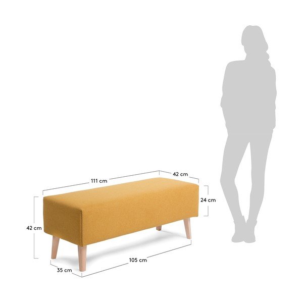 Lydia sárga ülőpad - Kave Home-image-4