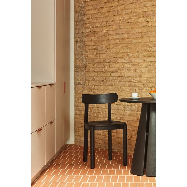 Kerek étkezőasztal kőrisfa dekoros asztallappal ø 65 cm Cep – Teulat-image-3