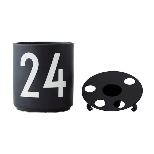 Fekete porcelán gyertyatartó - Design Letters-image-2