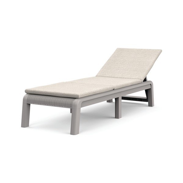 Bézs műanyag-párnázott állítható-összecsukható kerti napozóágy Atlas – Keter