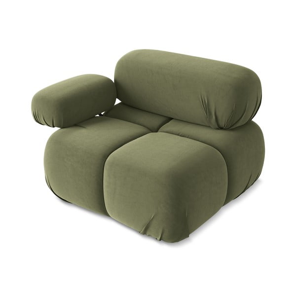 Világoszöld bársony kanapé modul (bal oldali) Lokua – Makamii-image-3