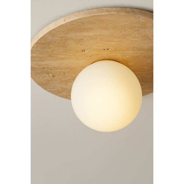 Bézs kő mennyezeti lámpa üveg búrával ø 12 cm Hilde – Opviq lights-image-4