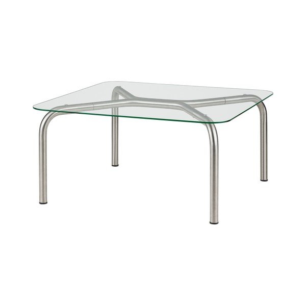 Ezüstszínű dohányzóasztal üveg asztallappal 60x80 cm Uku – noo.ma