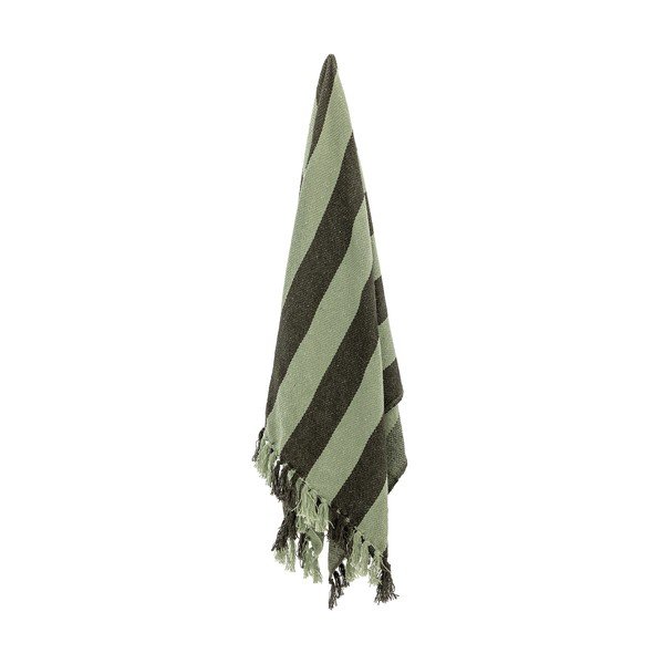Zöld újrahasznosított pamut takaró 130x160 cm Frello – Bloomingville-image-2