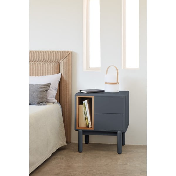 Sötétszürke éjjeliszekrény Corvo - Teulat-image-1