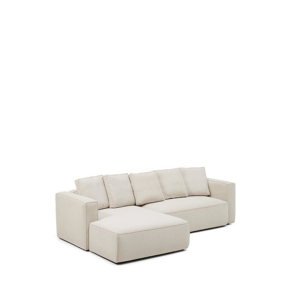 Bézs zsenília kinyitható sarokkanapé (bal oldali-heverő résszel) Marela – Kave Home-image-2