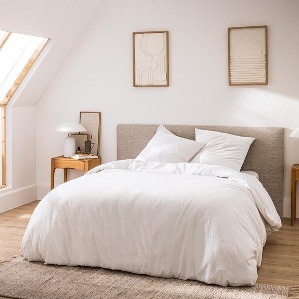 Fehér kétszemélyes-hosszabbított háromrészes pamut ágyneműhuzat 240x220 cm Meline – douceur d'intérieur