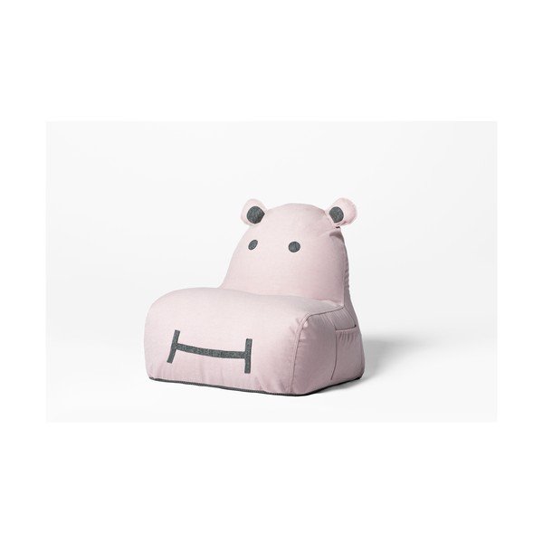 Világos rózsaszín gyerek babzsák Hippo – The Brooklyn Kids-image-1