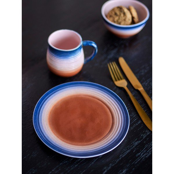 Kék-narancssárga desszertes kőedény tányér készlet 4 db-os ø 20,5 cm Tatum – Bloomingville-image-1