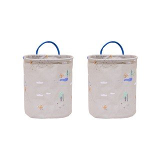 Bézs textil játéktároló kosár szett 2 db-os ø 18x22 cm Foxy – OYOY Mini