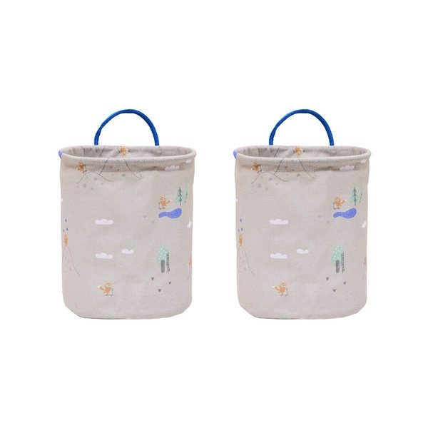 Bézs textil játéktároló kosár szett 2 db-os ø 18x22 cm Foxy – OYOY Mini