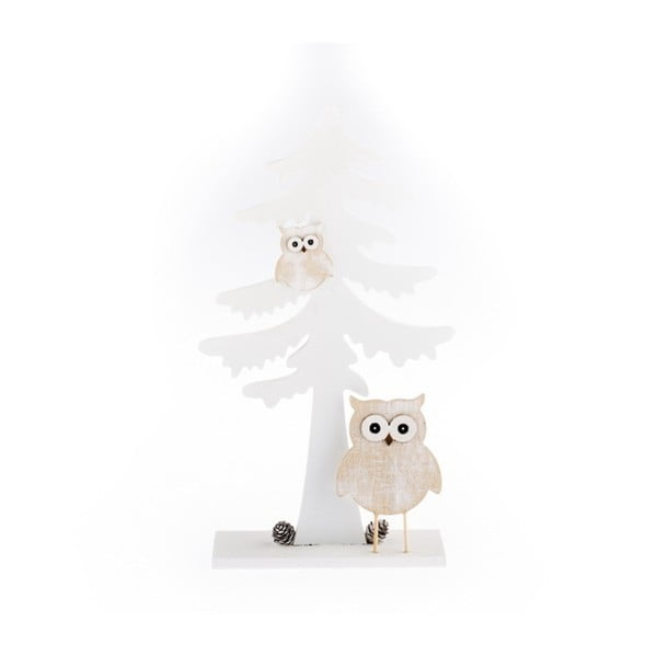 Owly Tree fehér fából készült fali dekoráció - Dakls