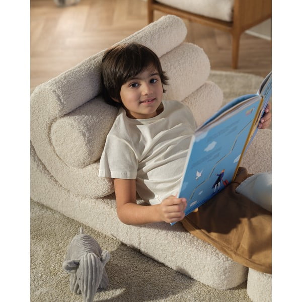 Krémszínű buklé gyerek fotel Flipster – Wigiwama-image-1