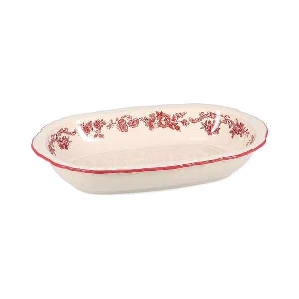 Borvörös-elefántcsont színű szervírozó porcelán tányér Cyril – S|P Collection
