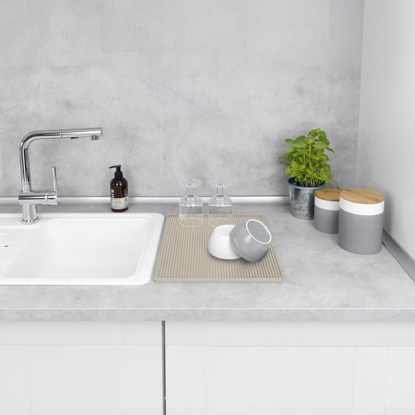 Bézs gumi edénycsepegtető alátét 40x30 cm Maxi – Wenko-image-1