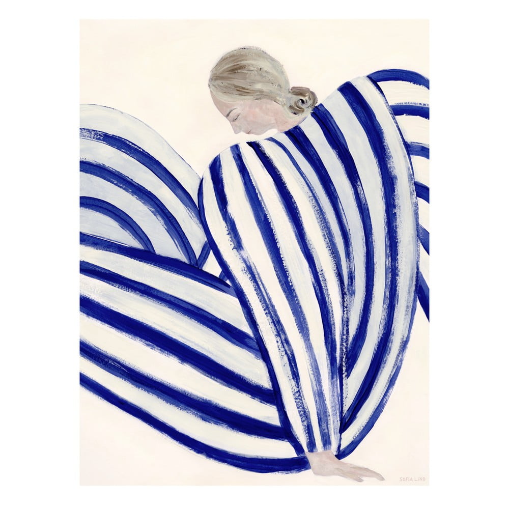 Poszter 30x40 cm Blue Stripe at Concorde Sofia Lind The Poster Club