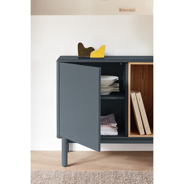 Sötétszürke alacsony komód 137x76 cm Corvo - Teulat-image-1