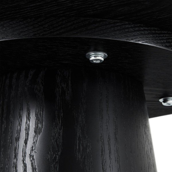 Fekete dohányzóasztal tölgyfa dekorral ø 45 cm Tango – Furnhouse-image-4