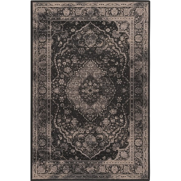 Sötétszürke gyapjú szőnyeg 100x180 cm Zana – Agnella