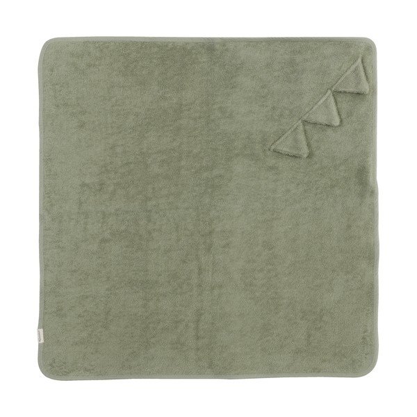 Zöld pamut kapucnis gyerek törölköző 75x75 cm Dinosaur – Kindsgut-image-1