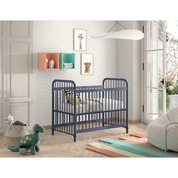 Kék fém babaágy 60x120 cm BRONXX – Vipack-image-3