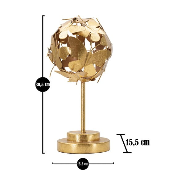 Butterfly fém szobor aranyszínű dekorral - Mauro Ferretti-image-2