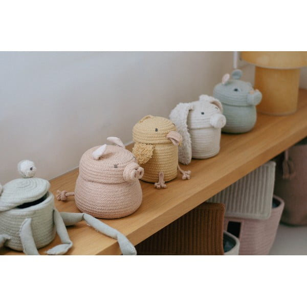 Világosszürke textil játéktároló kosár ø 15x15 cm Mini Henry the Hippo – Lorena Canals-image-4